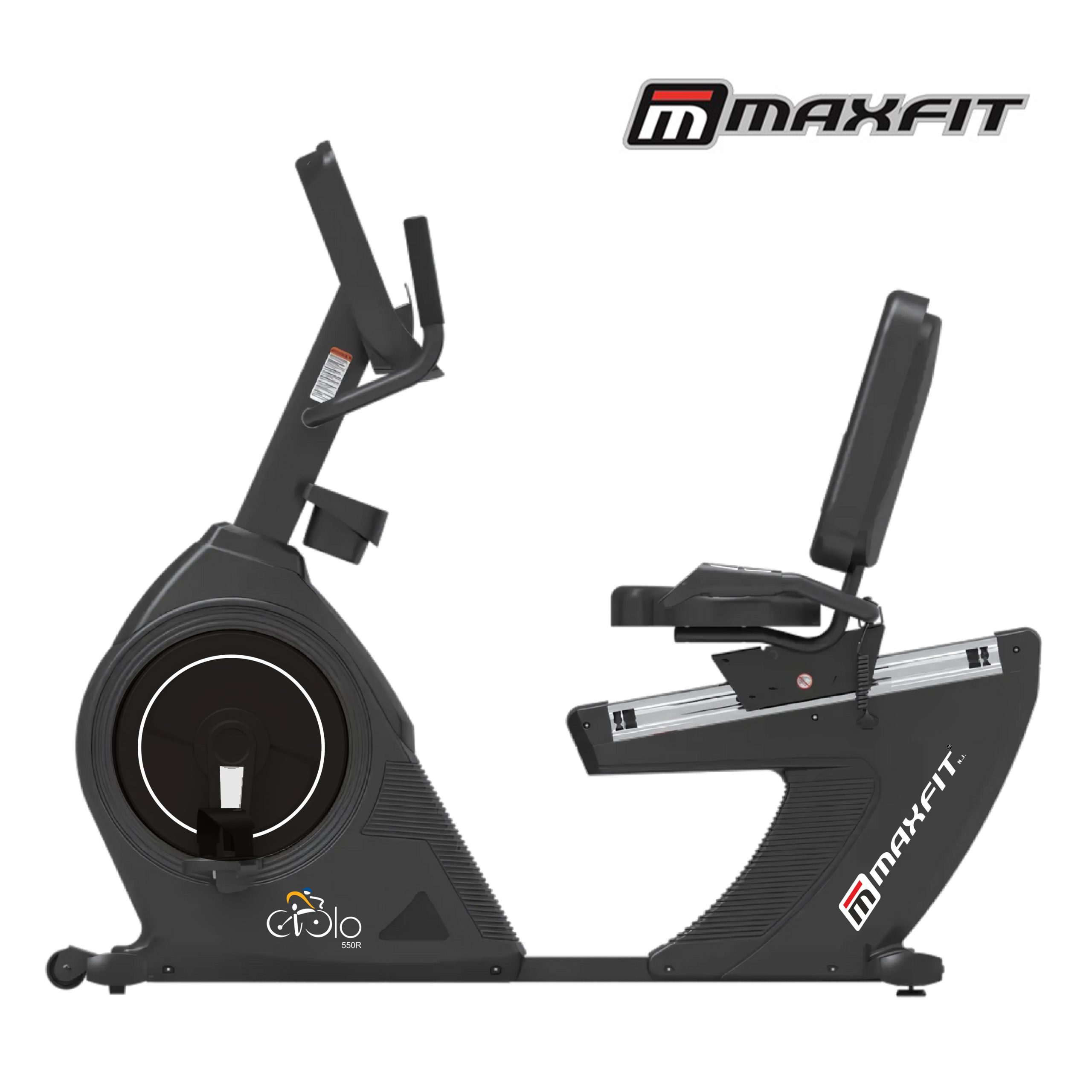 Maxfit Ciclo 550R Commercial Recumbent Bike Maxfit Ciclo 550R recumbent bike with adjustable seat and 7-inch LED console