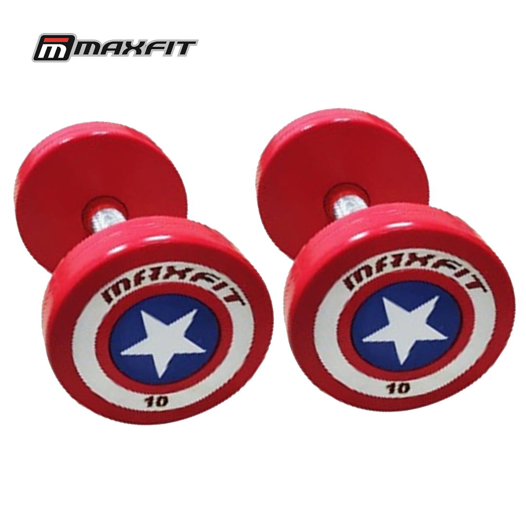 Maxfit Captain America TPR Round Dumbbells