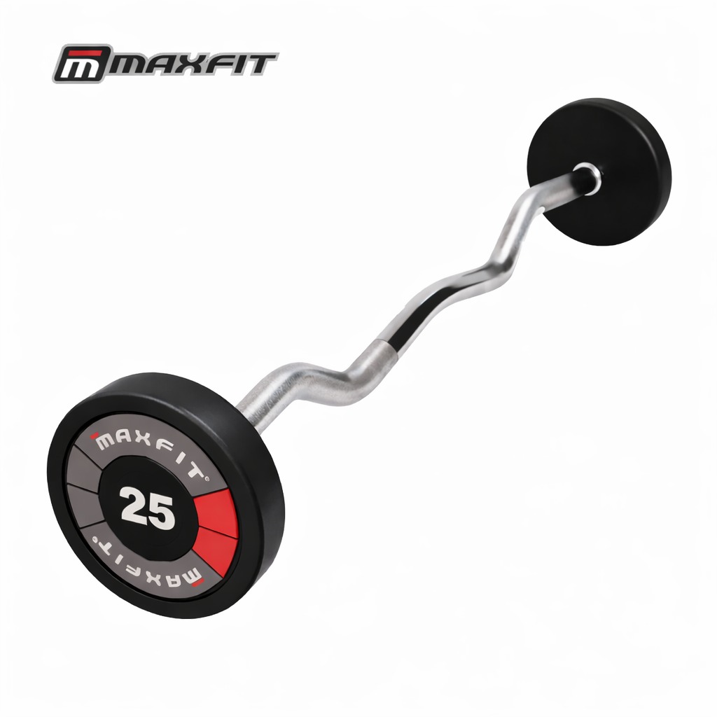 Maxfit TPR Fixed Curl Barbells