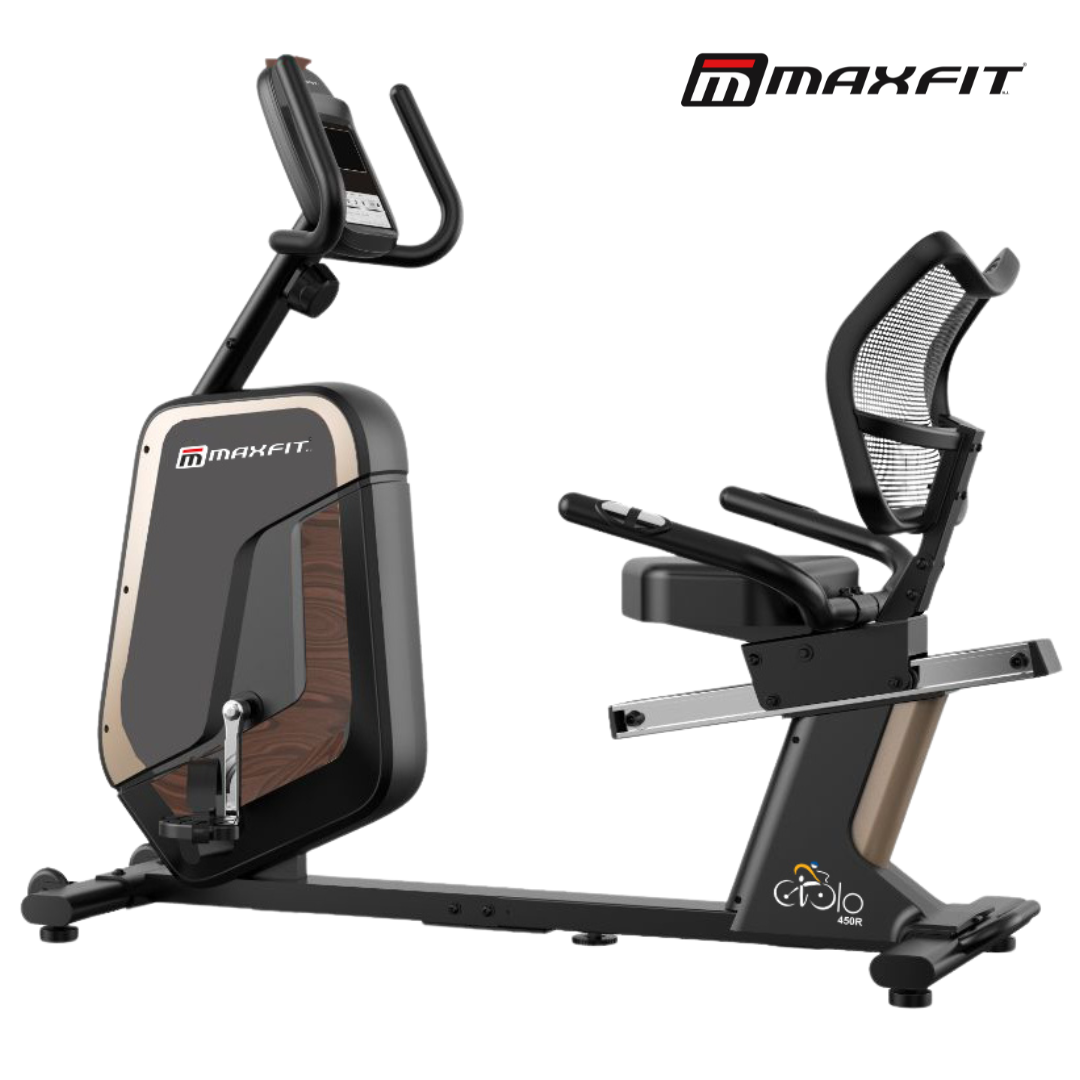 Maxfit Ciclo 450R recumbent bike with mesh backrest and magnetic resistance system