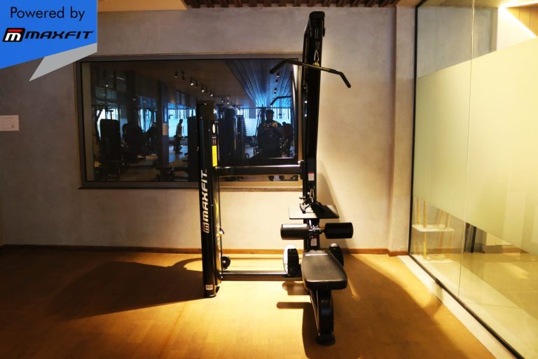 Ananda Bay Hills clubhouse featuring Maxfit commercial gym equipment, indoor games and outdoor play area by Maxfit Equipment Solutions in Narsingi, Hyderabad.