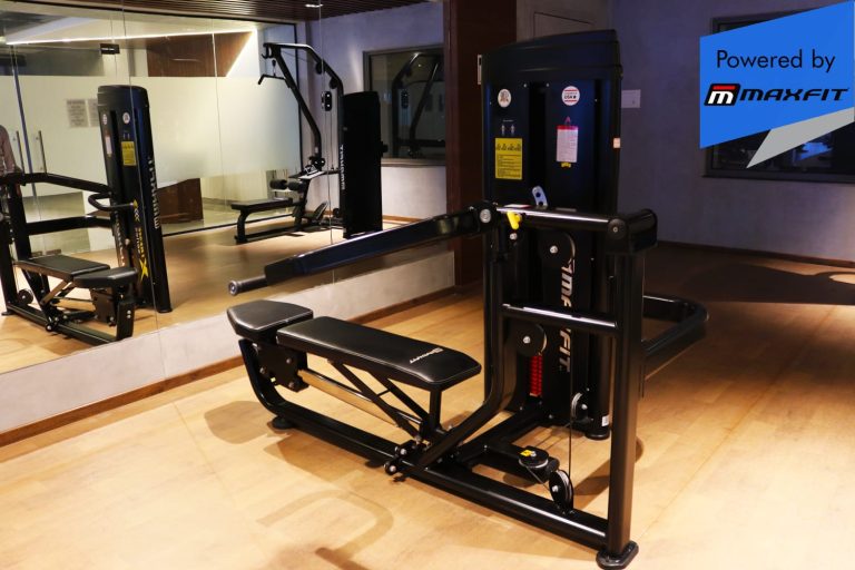 Ananda Bay Hills clubhouse featuring Maxfit commercial gym equipment, indoor games and outdoor play area by Maxfit Equipment Solutions in Narsingi, Hyderabad.