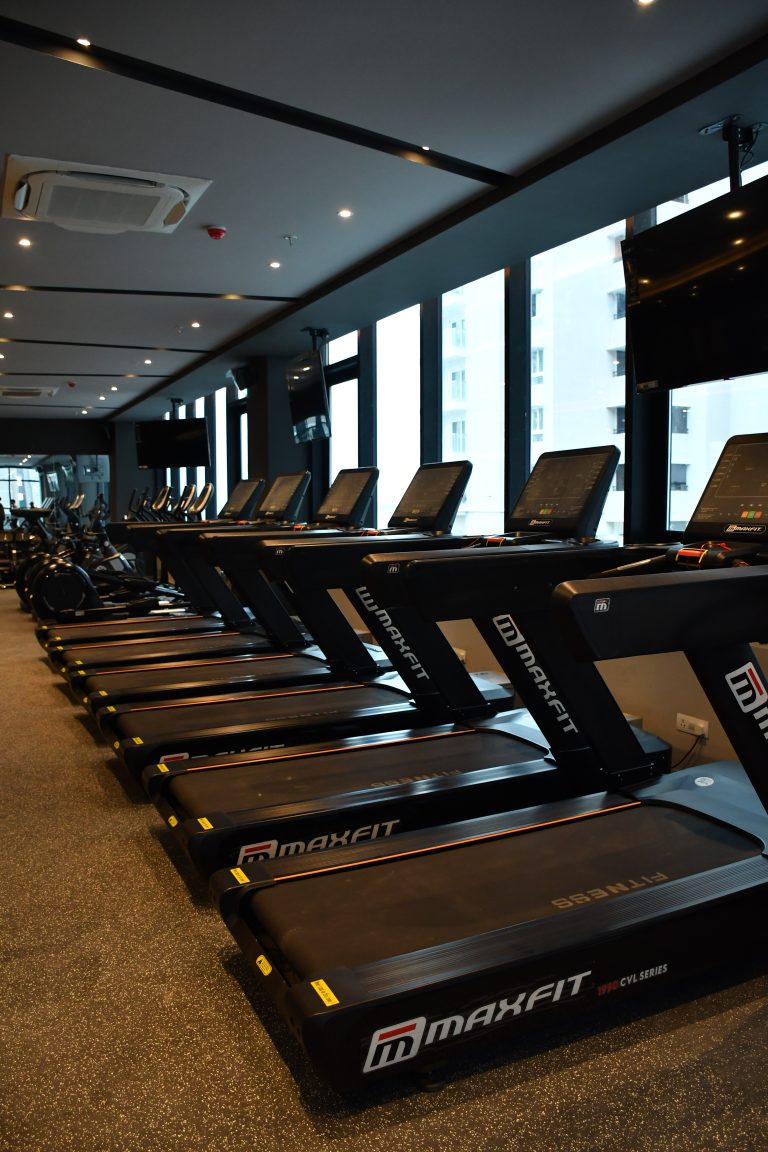 Luxury clubhouse gym at Cybercity Marina Skies, Kukatpally, Hyderabad, with Maxfit commercial gym equipment by Maxfit Equipment Solutions