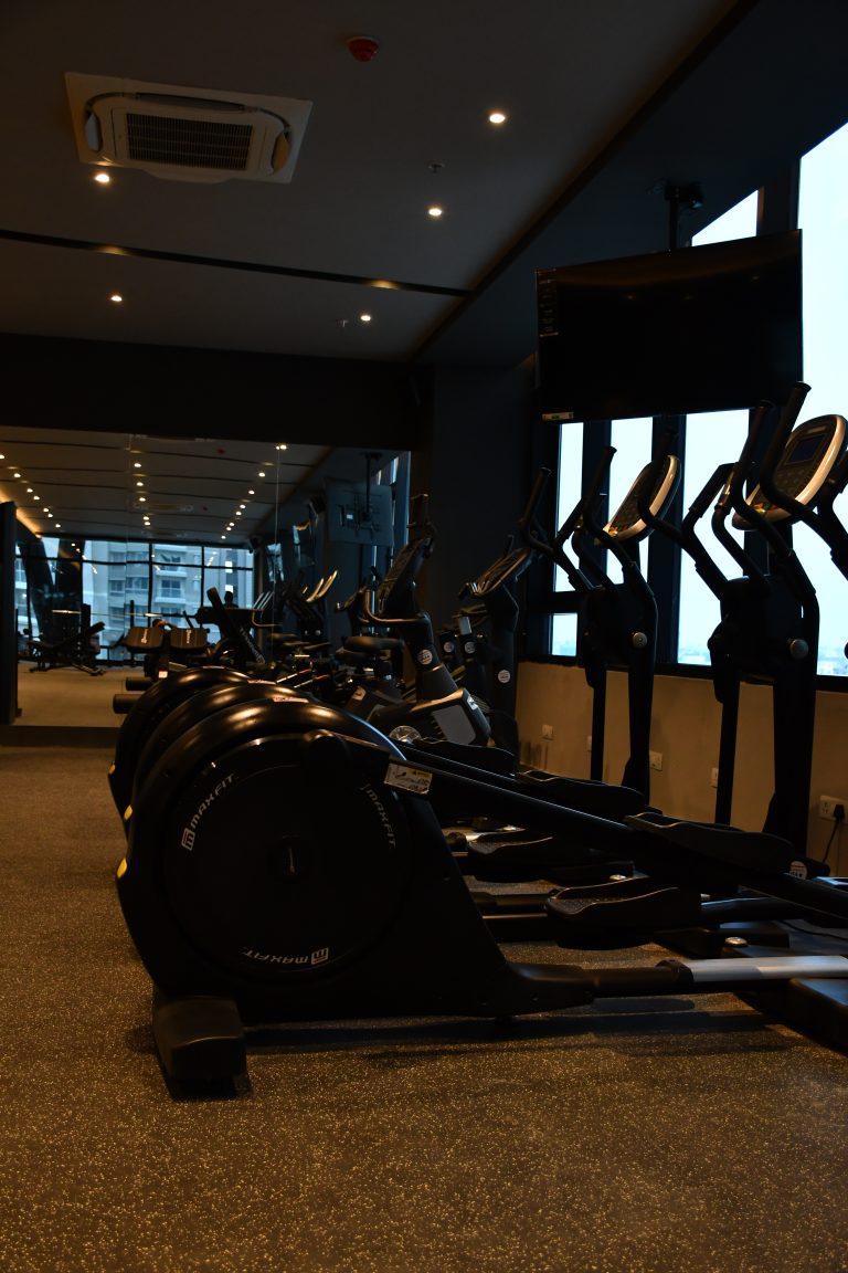 Luxury clubhouse gym at Cybercity Marina Skies, Kukatpally, Hyderabad, with Maxfit commercial gym equipment by Maxfit Equipment Solutions