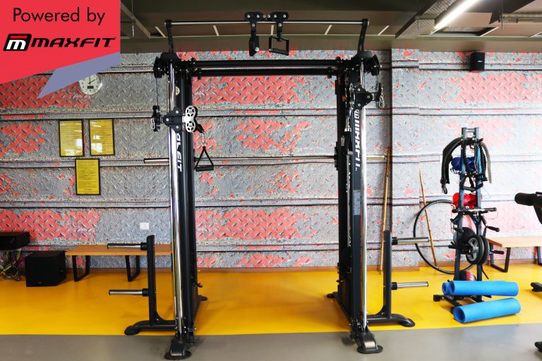 Sumadhura Acropolis premium clubhouse gym in Nanakramguda, Hyderabad, featuring Maxfit commercial fitness equipment by Maxfit Equipment Solutions.