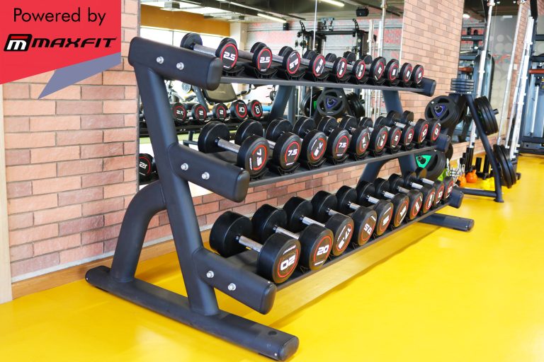 Sumadhura Acropolis premium clubhouse gym in Nanakramguda, Hyderabad, featuring Maxfit commercial fitness equipment by Maxfit Equipment Solutions.