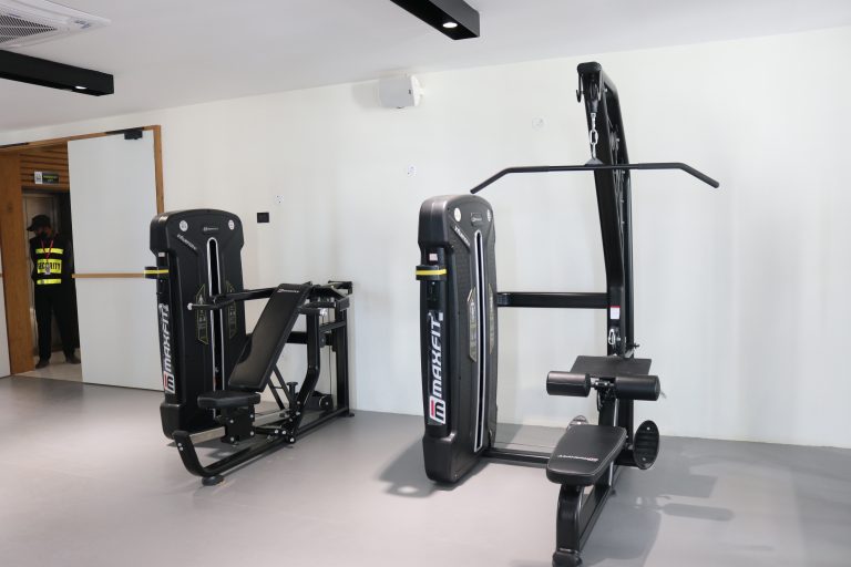 Hallmark Vicinia clubhouse gym in Narsingi, Hyderabad, featuring Maxfit commercial fitness equipment by Maxfit Equipment Solutions.
