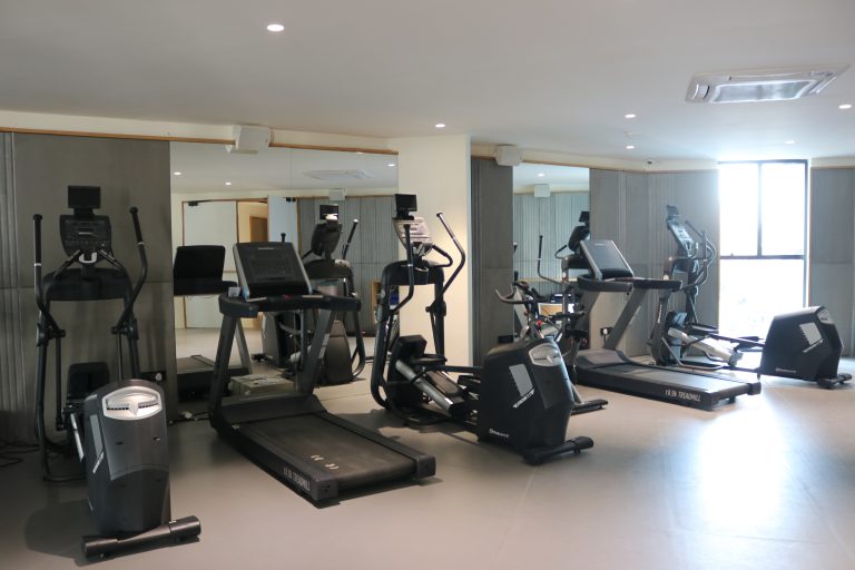 Hallmark Vicinia clubhouse gym in Narsingi, Hyderabad, featuring Maxfit commercial fitness equipment by Maxfit Equipment Solutions.