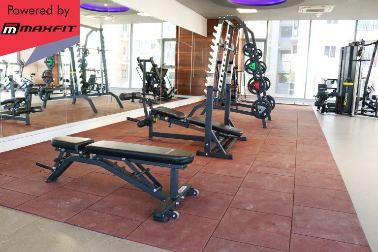Rajapushpa Regalia clubhouse gym in Kokapet, Hyderabad, featuring premium Maxfit commercial fitness equipment by Maxfit Equipment Solutions
