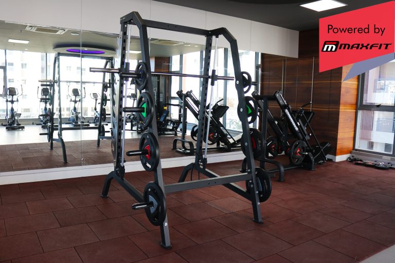 Rajapushpa Regalia clubhouse gym in Kokapet, Hyderabad, featuring premium Maxfit commercial fitness equipment by Maxfit Equipment Solutions