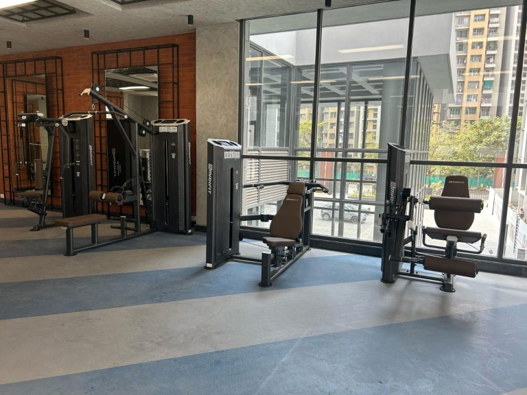 Adani Amogha Ahmedabad strength gym installation with commercial fitness equipment by Maxfit Hyderabad