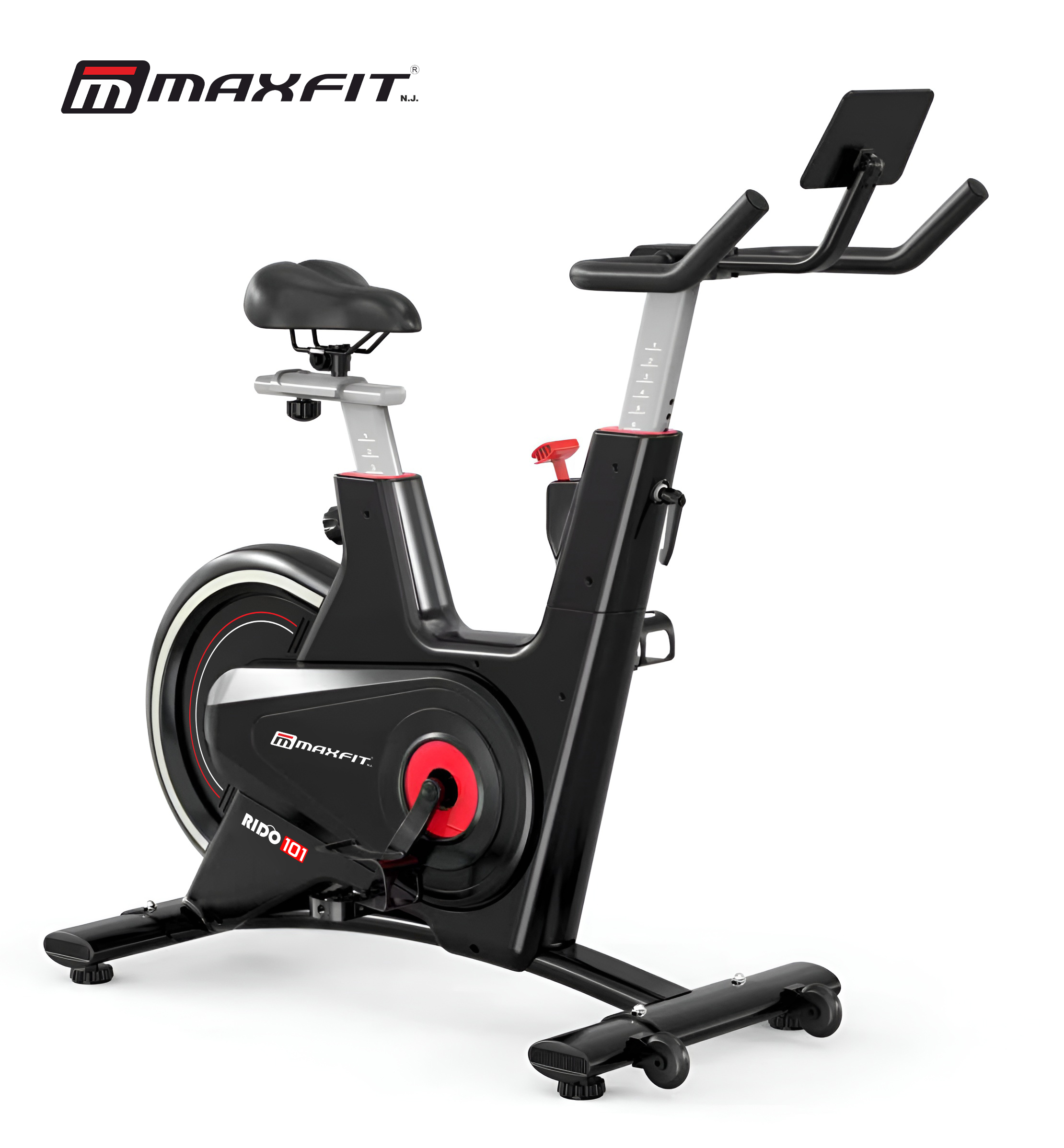 Maxfit RIDO 101 commercial spin bike with 22 kg flywheel and magnetic resistance