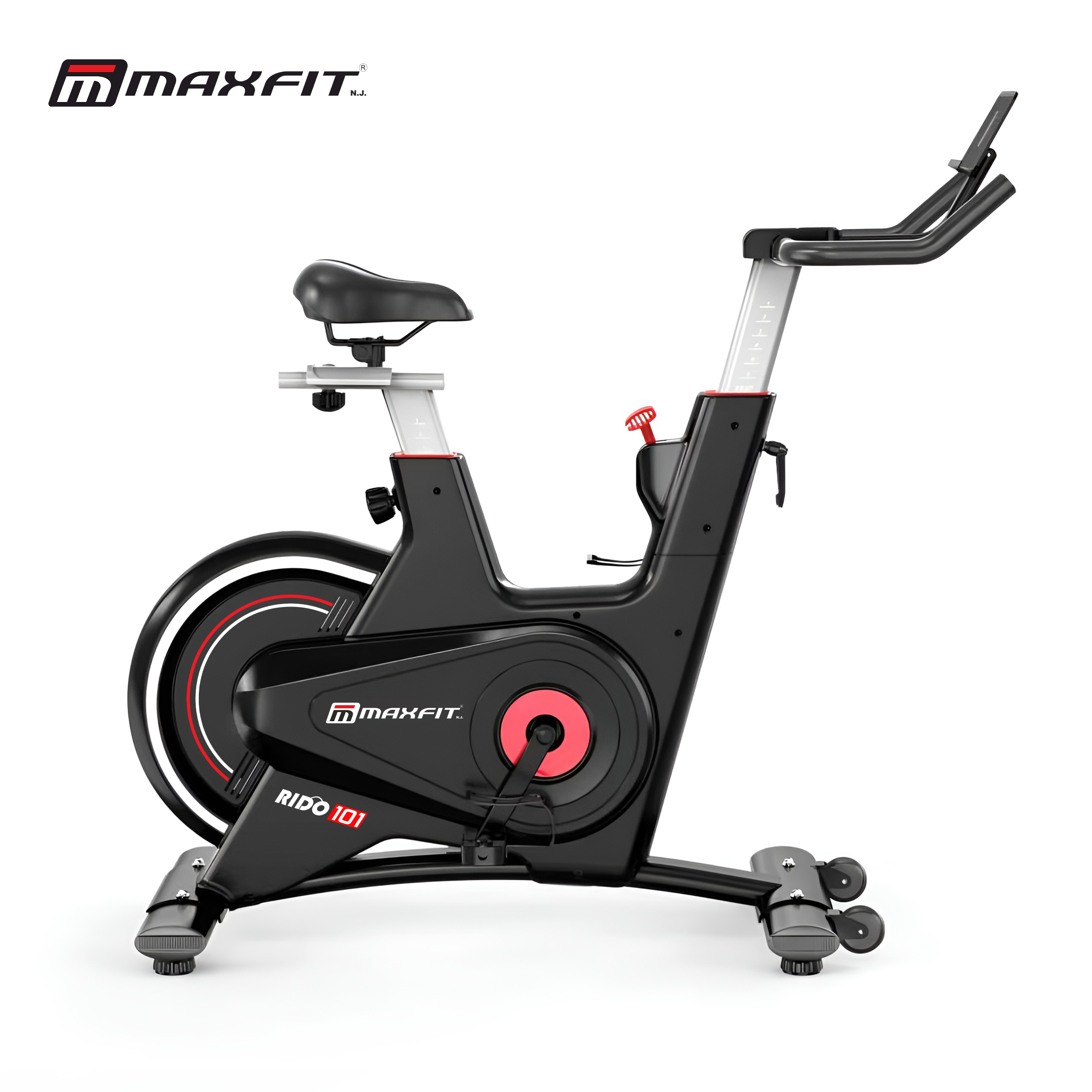 Maxfit RIDO 101 commercial spin bike with 22 kg flywheel and magnetic resistance