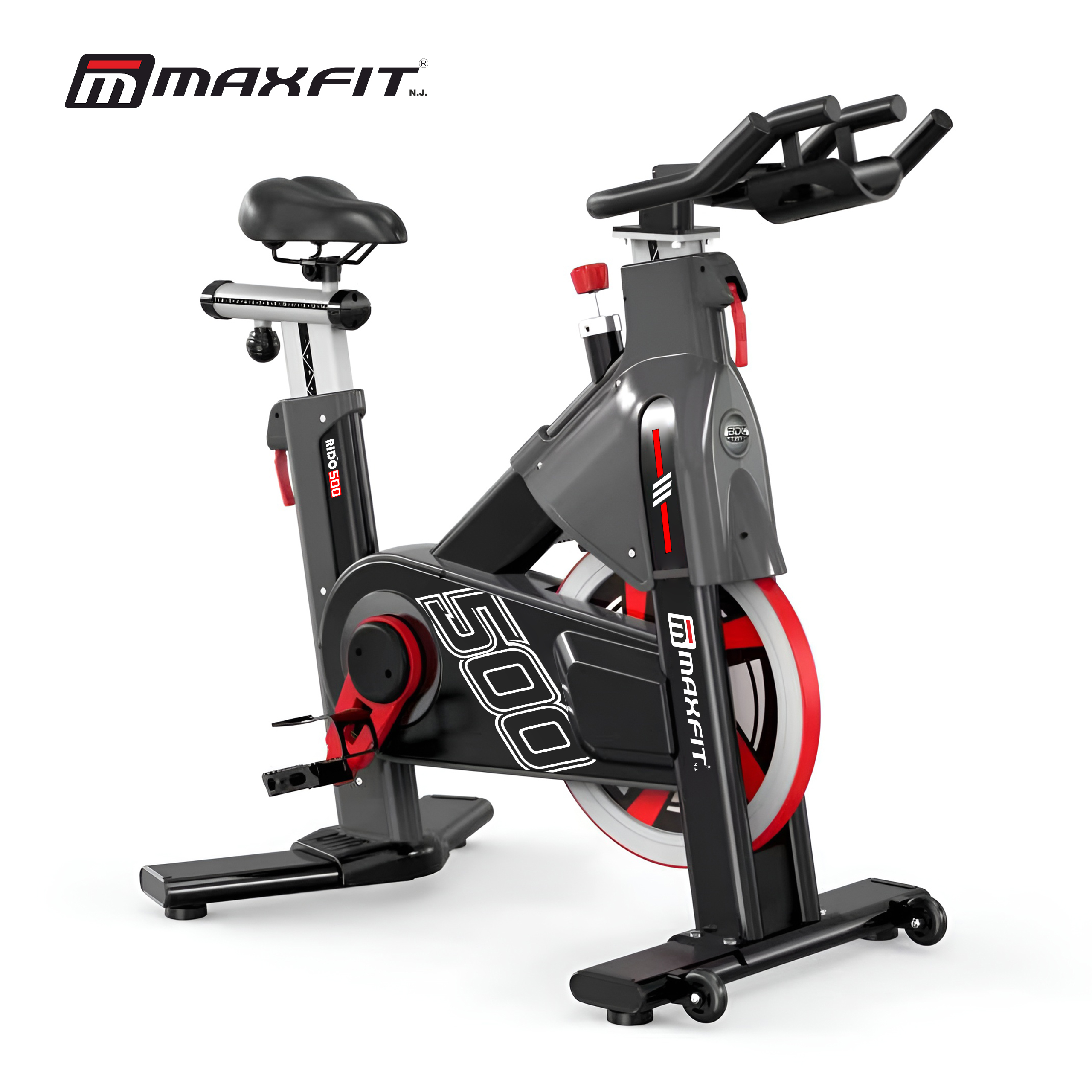 Maxfit RIDO 500 premium commercial spin bike with 32 kg flywheel and magnetic resistance